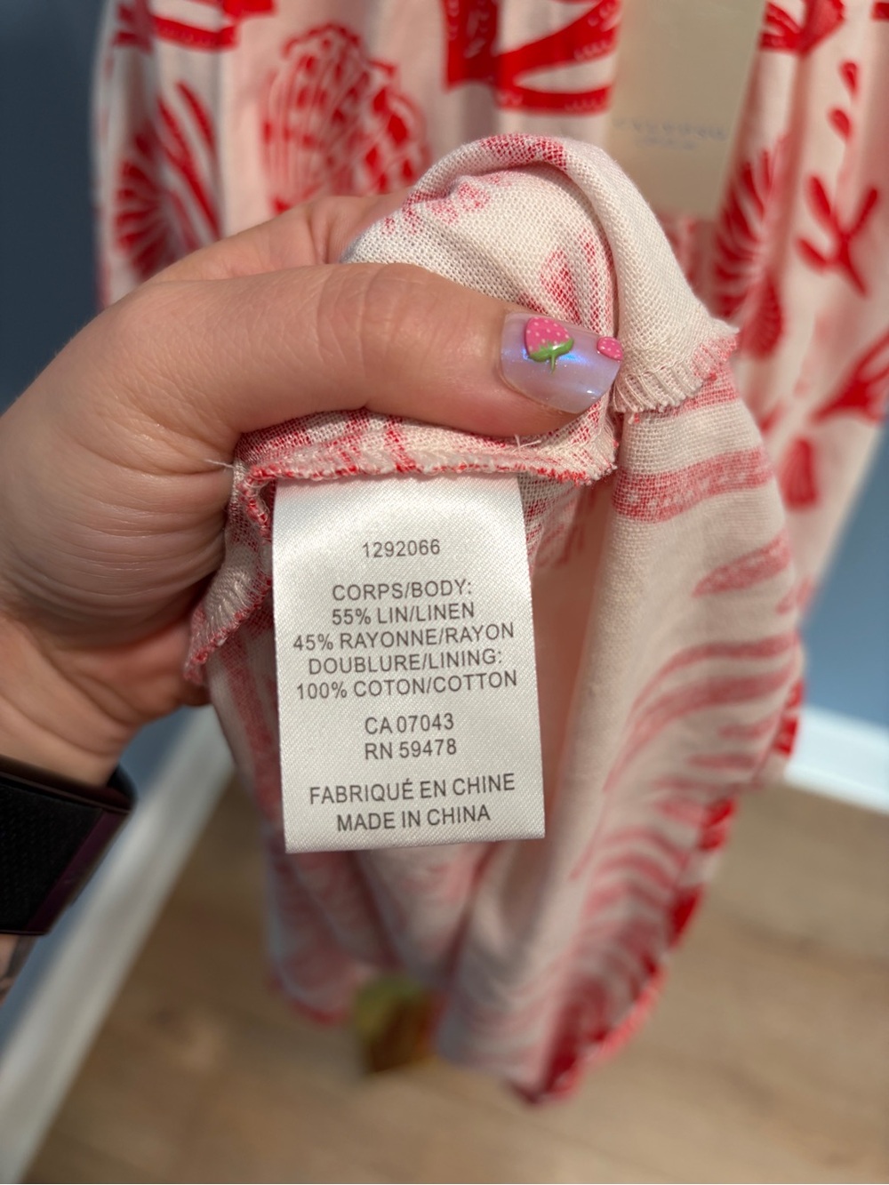 Calypso St. Barth Red White Seashell Linen Blend Maxi Dress Small Coastal NWT - Picture 11 of 11